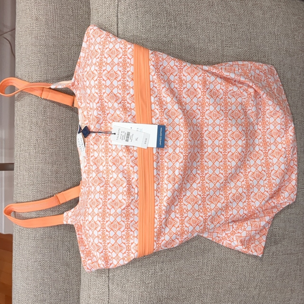 NWT Talbots Cabana Life Swim tankini top XL
